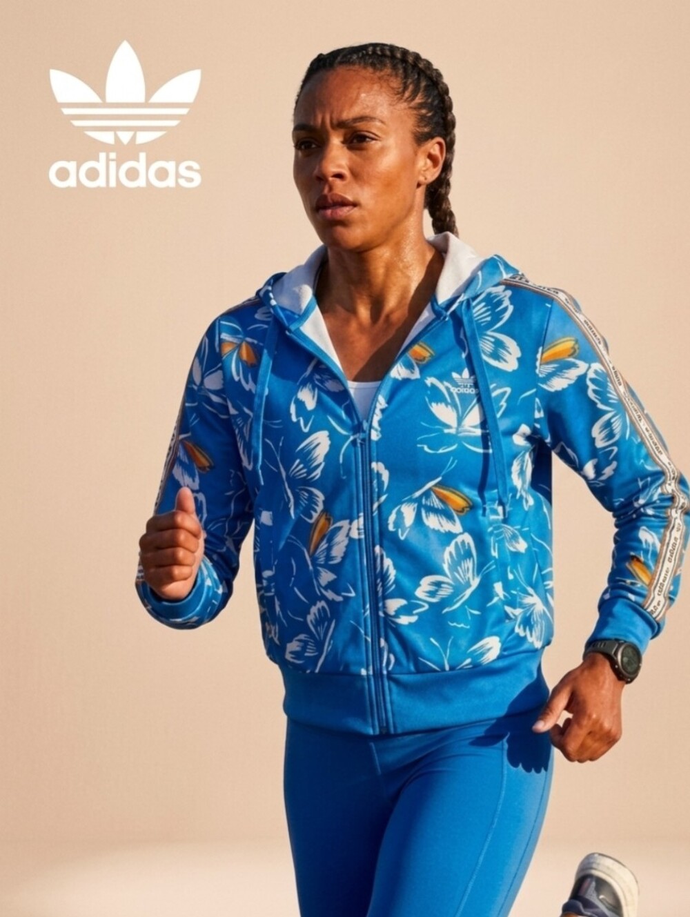 adidas Blue Butterfly Zip Hoodie